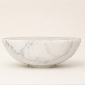 Bol en marbre blanc naturel sculpté à la main, bol à fruits en pierre de luxe, centre de table minimaliste moderne, bol décoratif pour la décoration de la maison - Product Image 1