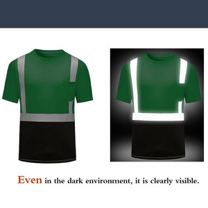 เสื้อยืดโพลีเอสเตอร์สะท้อนแสง ระบายอากาศได้ดี ได้รับการรับรองมาตรฐาน CIQ แห้งเร็ว แขนสั้น แขนยาว สำหรับงานอุตสาหกรรม 男女 คลาส 2 - Product Image 3