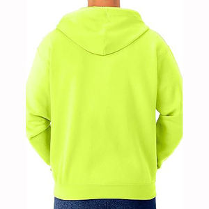 เสื้อฮู้ดผู้ชายสีเขียวนีออน มีกระเป๋า ทรงปกติ ผ้าฝ้ายฟลีซ 100% สวมใส่สบาย ระบายอากาศได้ดี แห้งเร็ว เหมาะสำหรับฤดูหนาว - Product Image 2