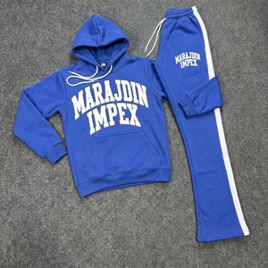 Conjunto Deportivo de 2 Piezas para Mujer, Invierno, Estilo Urbano, Felpa, Personalizado, Pantalones Deportivos con Bordado, Pantalones Acampanados, Sudadera con Logotipo, Joggers - Product Image 1