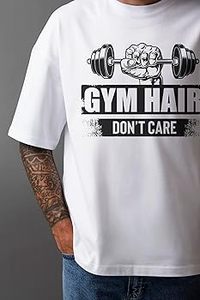 Camiseta Oversize para Hombre con Diseño Gráfico, Impresión Personalizada, Serigrafía, Corte Holgado, para Gimnasio y Entrenamiento - Product Image 3