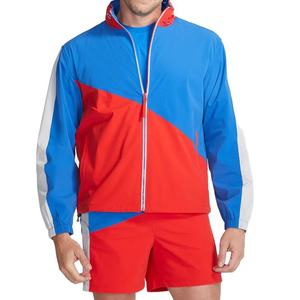 Men's Color Blocking Track Suit Set Full Sleeve Zipper Sporty Lightweight <b>Polyester</b> Summer Casual Wear with Side Pockets - Product Image 1