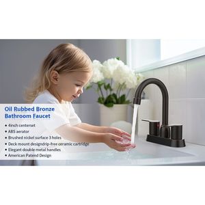 Rubinetto da Bagno per Camper in Bronzo Oliato con 2 Maniglie e 2/3 Fori - Product Image 2