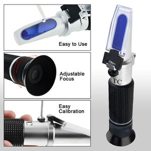 Refractómetro portátil de salinidad y Brix ATC, escala de salinidad de 0-28% y escala de Brix de 0-32% para alimentos, bebidas, agricultura e industria. - Product Image 5