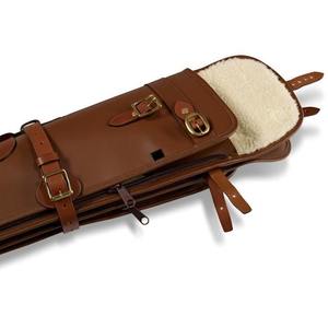 Étui de transport tactique pour stand de tir avec sangle réglable et poche pour accessoires, en cuir véritable marron, rembourré, sac de transport - Product Image 2