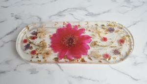 Plateau en résine à fleurs pressées, plateau botanique naturel en résine pour décoration écologique, plateau de service en gros, fournitures artistiques - Product Image 5
