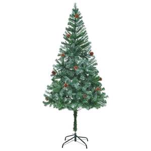 Árbol de Navidad Artificial de PVC Verde y Acero de 70.87 Pulgadas con Elegantes Luces Decorativas Navideñas - Product Image 4