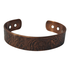 Brazalete de Cobre Grabado con Elefante, Joyería Terapéutica con Triple Imán para Bienestar Espiritual, Conexión a Tierra y Gestión del Estrés - Product Image 3