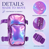 Sac de Cuisse Holographique OEM ODM en Gros, Imperméable, Antidérapant, avec Sangles Réglables, pour Carnaval, Festival, Rave, Concert