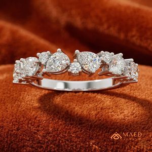 Anillo de Moissanita Plateado con Corte de Pera, Elegante Anillo de Compromiso para Mujer, Joyería de Lujo, Anillo de Moda Estilo NYC, Anillo de Regalo - Product Image 3