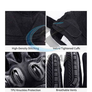 Guantes de Motociclismo de Cuero para Hombre, Transpirables, Antideslizantes, para Deportes al Aire Libre, de Secado Rápido, Servicios OEM - Product Image 3