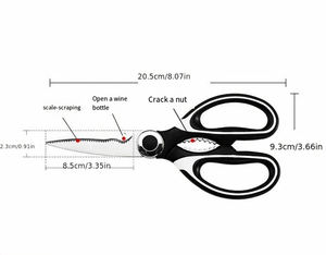 Ciseaux de cuisine manuels haut de gamme en acier inoxydable robustes avec poignée ergonomique pour couper les os de poulet et ouvrir les bouteilles et les canettes - Product Image 3