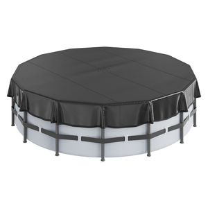 Copertura Invernale Rotonda in PVC da 15 Piedi per Piscina, Copertura Solare di Sicurezza con Design a Cordoncino per Piscine Fuori Terra - Product Image 1
