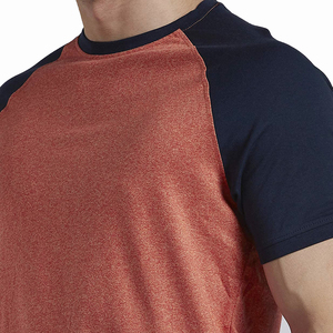 T-shirt personnalisé uni à manches raglan pour homme, col rond, en mélange de coton doux, coupe ajustée, décontracté, style baseball - Product Image 6