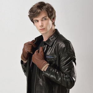 Men's High Quality Thermal Leather <b>Gloves</b> <b>Touchscreen</b> Winter Warm Cotton Lining Sporty Style Outdoor Daily Use - Product Image 5