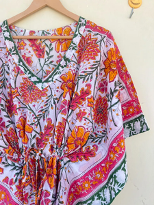Bata Kimono de Algodón 100% para Mujer con Estampado Digital de Dibujos Animados, Camisón de Verano Hecho a Mano ODM con Cuello en V, Cintura Elástica y Largo hasta la Rodilla - Product Image 4