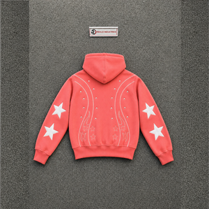 Sweat à capuche zippé oversize Premium Corail, style streetwear vintage, avec motif graphique élégant, pour usage quotidien, coupe confortable, avec strass, Taille S - Product Image 6