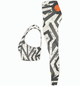 Ensemble de yoga et de fitness respirant et écologique pour femmes, grandes tailles, avec leggings et soutien-gorge, imprimés par sublimation personnalisés - Product Image 6