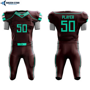 American Football Uniform Set Men's <b>Navy</b> Blue with Gold Accents V-Neck Short Sleeve Moisture Wicking Fitted Jersey and Pants - Product Image 3