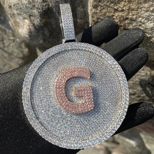 Custom Iced Out VVS Moissanite <b>Pendant</b> Hip Hop 925 <b>Silver</b> <b>Pendant</b> Personalized <b>Initial</b> Latter <b>Pendant</b> Rapper Bling <b>Pendant</b> - Product Image 4