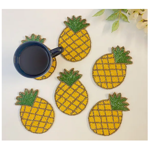 <b>Beaded</b> <b>Coaster</b> Pineapple Design Customized Latest Crafts Table Mats Decorative Set <b>Beaded</b> <b>Coaster</b> - Product Image 1