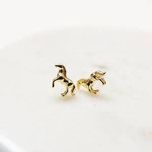 JYOTI GEMS JEWELS 925 Sterling Silver Plated Tiny Horse Stud <b>Earring</b> Bezel Setting 13x10mm Animal Jewelry Cute Minimalist Gift - Product Image 2