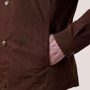 เสื้อแจ็คเก็ตผ้าฝ้ายสีน้ำตาลทรงสลิมฟิตแบบลำลองติดกระดุม น้ำหนักเบา สไตล์ยูทิลิตี้ เสื้อคลุมแฟชั่นแนวสตรีทแวร์ - Product Image 6