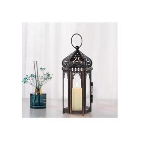 Portavelas de Madera Maciza Marrón con Pantalla de Vidrio Transparente, Decoración Colgante y de Mesa - Product Image 4