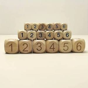 <b>Wooden</b> Cube Playing Dice Handmade Hardwood Educational Number <b>Block</b> Tabletop Game Accessory Learning Resource Toy - Product Image 5
