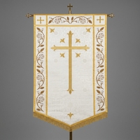 Bannière de Procession de Luxe pour Église Orthodoxe Catholique, Broderie en Fil d'Or