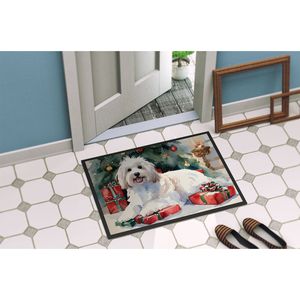Coton De Tulear confortable paillasson de noël antidérapant intérieur extérieur 24H X 36W tapis à poils bas pour entrée tapis de porte avant lavable - Product Image 4