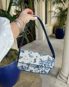 Handmade Blue White Beaded Shoulder <b>Bag</b> Women Tropical Floral Evening Clutch Vintage <b>Boho</b> Party Handbag Craftera Exports - Product Image 5