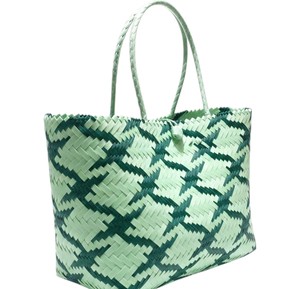 Premium Quality Woven Plastic Tote Handbag And Handmade Bag <b>Cute</b> Two Tone Chic Ladies Casual Summer <b>Purse</b> - Product Image 2