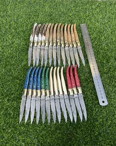 Navaja plegable de acero damasco de alta calidad, estilo Laguiole, mango de madera, 19 cm - Product Image 2