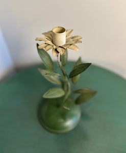 Mother’s day gift Vintage-Style Metal Flower <b>taper</b> <b>Candle</b> Holder Hand-Painted - Product Image 4