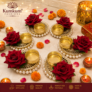 Support de bougie chauffe-plat décoratif floral rose fait main indien tendance pour Diwali, mariage, Pooja, décoration intérieure, cadeau de retour festif et souvenir - Product Image 2