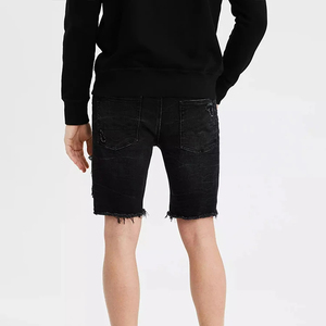 Shorts en denim noir de qualité supérieure pour hommes, fabriqués sur mesure, style streetwear - Product Image 5
