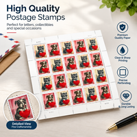 Feuille d'autocollants personnalisés mignons en forme de cœur pour chat, étiquettes décoratives adhésives imperméables pour emballage cadeau et scrapbooking