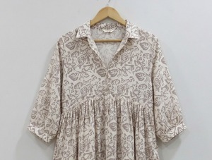 Vestido Midi de Algodón para Mujer, Estampado a Mano, Estilo Boho Indio, Ligero, Informal, para la Playa o el Verano - Product Image 3