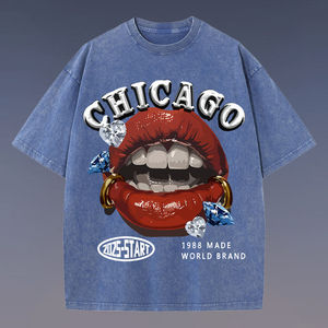 เสื้อยืดแขนสั้นพิมพ์ลายฮิปฮอปสไตล์ยุโรปอเมริกันทรงโอเวอร์ไซส์สำหรับคู่รักแนวสตรีทแฟชั่น - Product Image 1