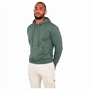 Men's Heavyweight Fleece Tracksuit Two-Piece Set Solid Black Full-Zip <b>Hoodie</b> & Straight Wide-Leg Cargo Sweatpants - Product Image 4