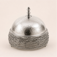 Casserole de luxe moderne en acier inoxydable martelé argenté, isolée, écologique, compatible lave-vaisselle, pour maintien au chaud des aliments, idéale pour mariage