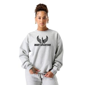 Sweat-shirt à col rond gris clair pour femme, manches longues, en molleton, décontracté, pour la salle de sport, doux, léger, pour tous les jours - Product Image 1