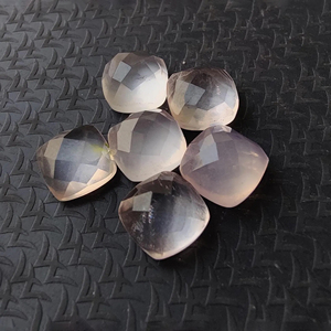 Cuarzo Rosa Natural, Corte Checker Cuadrado, Gema en Forma de Cojín, Piedra Suelta Calibrada para Joyería - Product Image 6