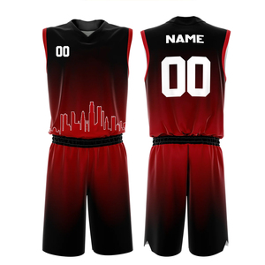 Ensembles de maillots de basket-ball pour hommes à impression numérique personnalisée, 100% polyester respirant, entièrement sublimés, uniformes de basket-ball d'été en gros - Product Image 1