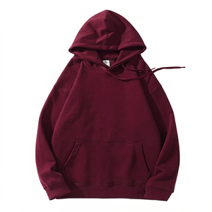 Vente en gros de sweats à capuche surdimensionnés pour hommes, 310G, coton et polyester, tricoté, coupe ample, couleur unie, logo brodé personnalisé, OEM - Product Image 3