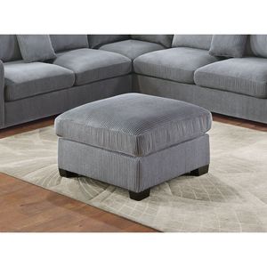 Divano Angolare LAF RAF in Corduroy, Colore Nebbia, Set 4 Pezzi con Pouf a Cuneo per Arredamento Soggiorno - Product Image 4