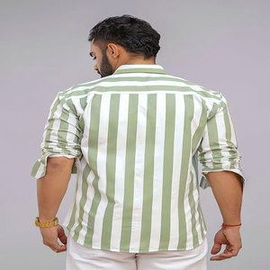Camisa de manga larga a cuadros de diseñador de calidad superior para hombre Polo ajustado de manga larga con cuello levantado hecho de algodón - Product Image 3