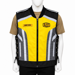Gilet de sécurité haute visibilité personnalisé, imperméable, jaune, bleu néon, avec fermeture éclair sur le devant, option de logo personnalisé pour les vêtements de travail - Product Image 1