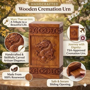 Handmade American Style Eco-Friendly Durable Wooden Dragon <b>Memorial</b> Urn <b>Box</b> for Cremation Ashes <b>Keepsake</b> 200/220 Cubic Inch - Product Image 5